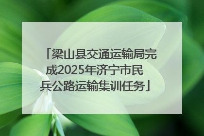 梁山县交通运输局完成2025年济宁市民兵公路运输集训任务