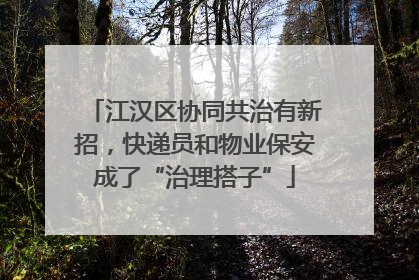 江汉区协同共治有新招，快递员和物业保安成了“治理搭子”