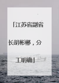 江苏省副省长胡彬郴，分工明确