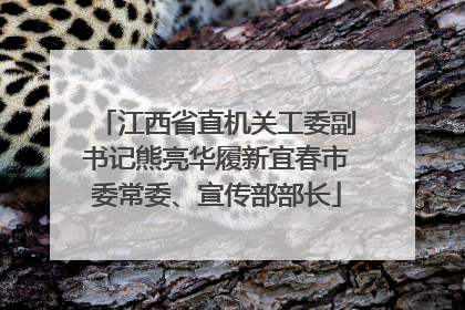 江西省直机关工委副书记熊亮华履新宜春市委常委、宣传部部长