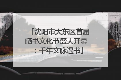 沈阳市大东区首届晒书文化节盛大开幕：千年文脉遇书