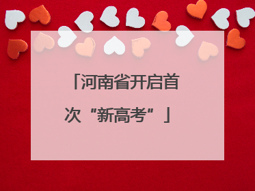 河南省开启首次“新高考”