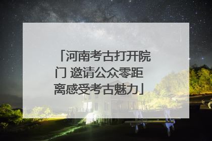 河南考古打开院门 邀请公众零距离感受考古魅力