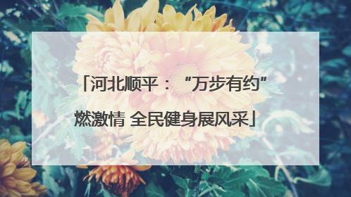 河北顺平：“万步有约”燃激情 全民健身展风采