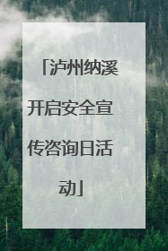 泸州纳溪开启安全宣传咨询日活动
