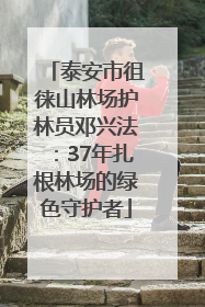 泰安市徂徕山林场护林员邓兴法：37年扎根林场的绿色守护者