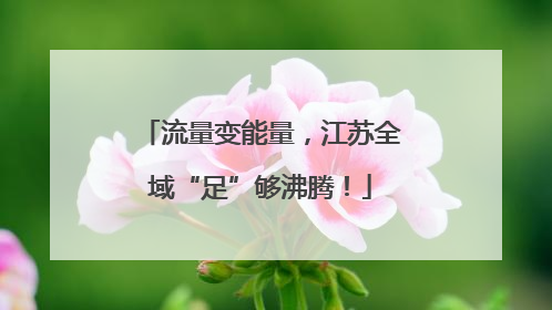 流量变能量，江苏全域“足”够沸腾！