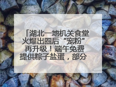 湖北一地机关食堂火爆出圈后“宠粉” 再升级！端午免费提供粽子盐蛋，部分人可八折