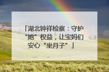 湖北钟祥检察：守护“她”权益，让宝妈们安心“坐月子”