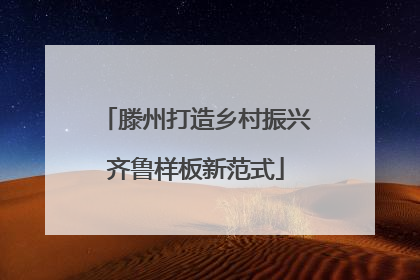 滕州打造乡村振兴齐鲁样板新范式