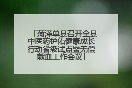 菏泽单县召开全县中医药护佑健康成长行动省级试点暨无偿献血工作会议