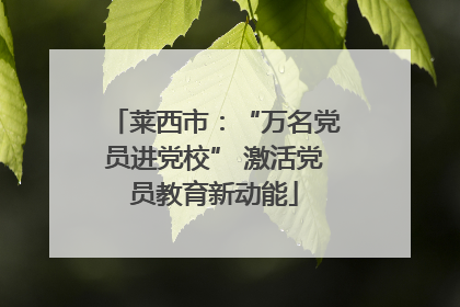 莱西市：“万名党员进党校” 激活党员教育新动能