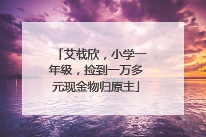 艾载欣，小学一年级，捡到一万多元现金物归原主
