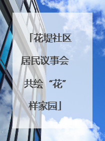 花堤社区居民议事会共绘“花”样家园