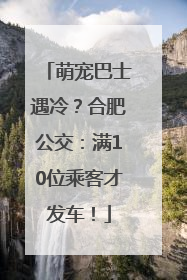 萌宠巴士遇冷？合肥公交：满10位乘客才发车！
