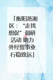 衡阳蒸湘区：“走找想促”调研活动 助力外经贸事业行稳致远