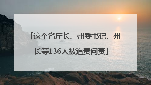 这个省厅长、州委书记、州长等136人被追责问责
