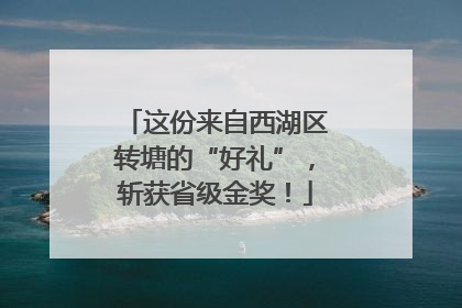 这份来自西湖区转塘的“好礼”，斩获省级金奖！