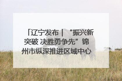 辽宁发布｜“振兴新突破 决胜勇争先”锦州市纵深推进区域中心城市建设 打造高质量发展新增长极