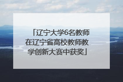 辽宁大学6名教师在辽宁省高校教师教学创新大赛中获奖