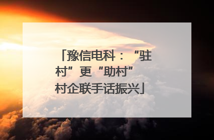 豫信电科：“驻村”更“助村” 村企联手话振兴
