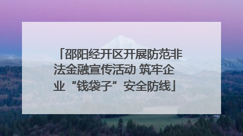 邵阳经开区开展防范非法金融宣传活动 筑牢企业“钱袋子”安全防线