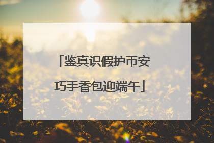 鉴真识假护币安 巧手香包迎端午