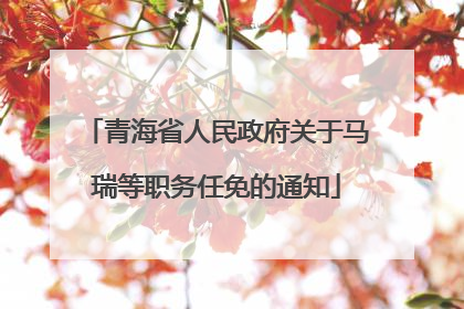 青海省人民政府关于马瑞等职务任免的通知