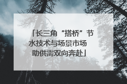 长三角“搭桥”节水技术与场景市场 助供需双向奔赴