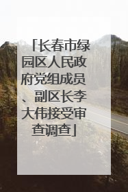 长春市绿园区人民政府党组成员、副区长李大伟接受审查调查