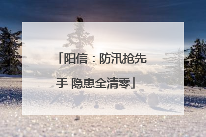 阳信：防汛抢先手 隐患全清零
