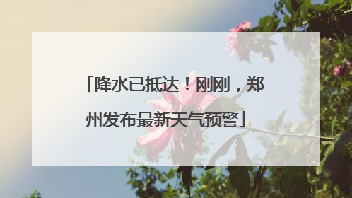 降水已抵达！刚刚，郑州发布最新天气预警