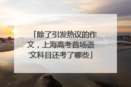 除了引发热议的作文，上海高考首场语文科目还考了哪些