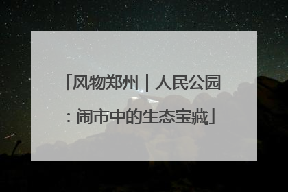 风物郑州｜人民公园：闹市中的生态宝藏