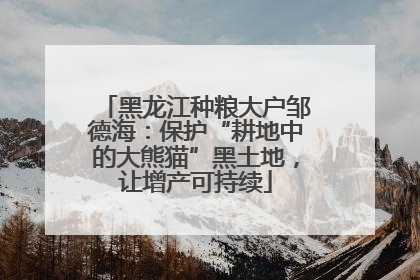 黑龙江种粮大户邹德海：保护“耕地中的大熊猫”黑土地，让增产可持续