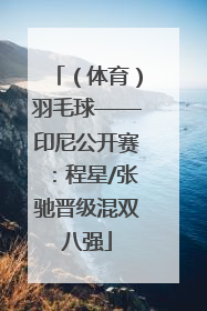 （体育）羽毛球——印尼公开赛：程星/张驰晋级混双八强