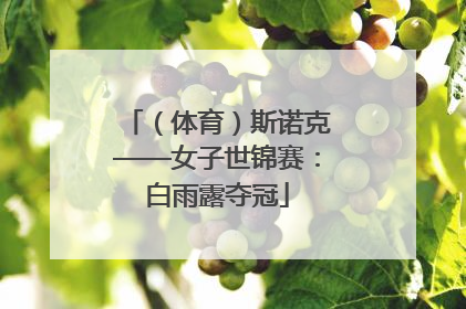 （体育）斯诺克——女子世锦赛：白雨露夺冠