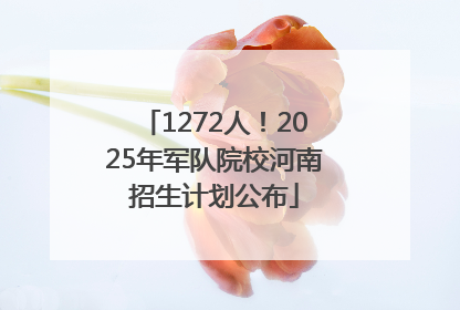 1272人！2025年军队院校河南招生计划公布