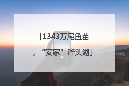 1343万尾鱼苗，“安家”斧头湖