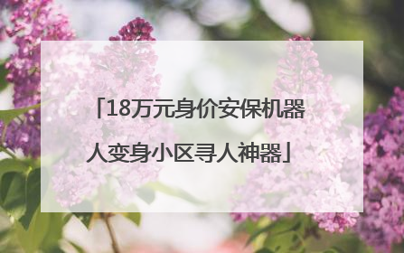 18万元身价安保机器人变身小区寻人神器