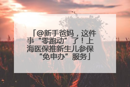 @新手爸妈，这件事“零跑动”了！上海医保推新生儿参保“免申办”服务