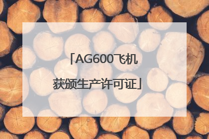 AG600飞机获颁生产许可证