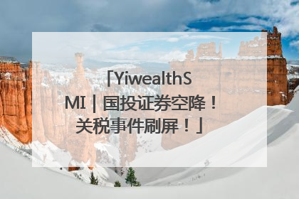 YiwealthSMI｜国投证券空降！关税事件刷屏！